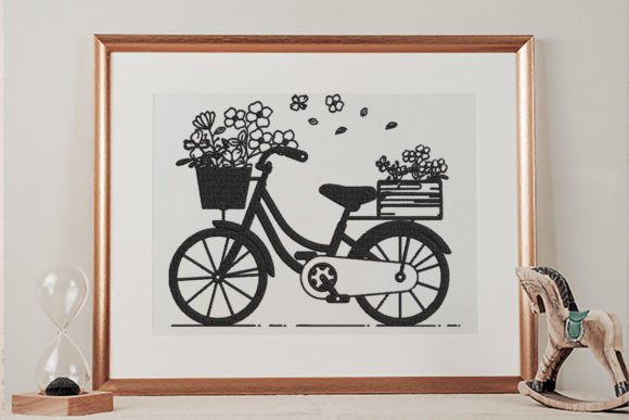 Bike Flowers: A Charming Embroidery Design for Handmade Gifts