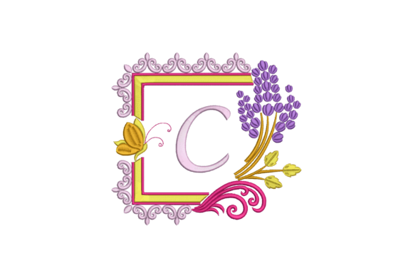 Review: Letter C with Butterfly and Flowers Embroidery