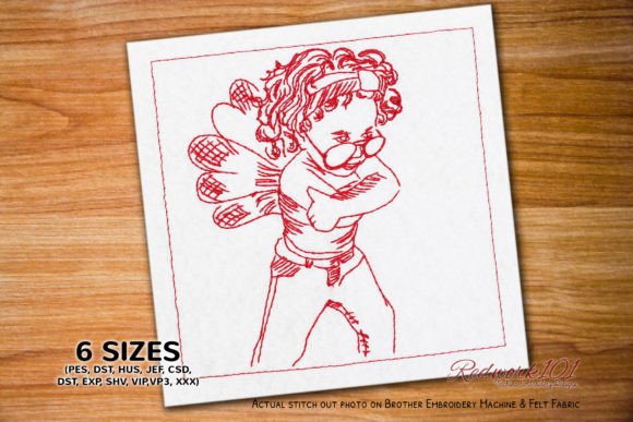 Reviewing Adorable Baby Posing with Wings Redwork